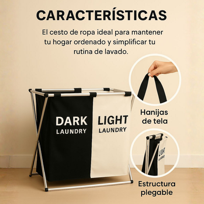 Cesto importado doble, impermeable y plegable