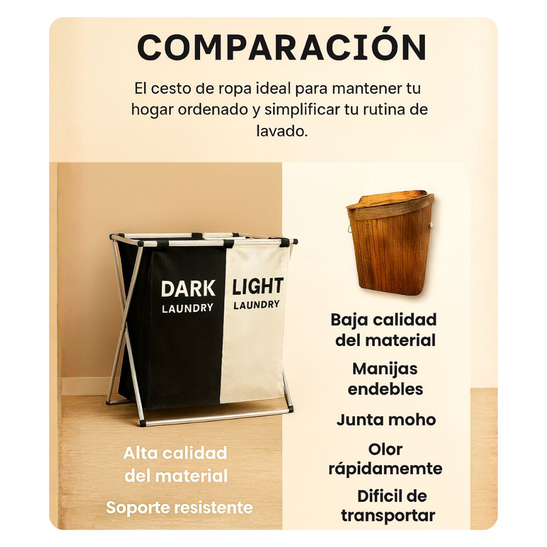 Cesto importado doble, impermeable y plegable